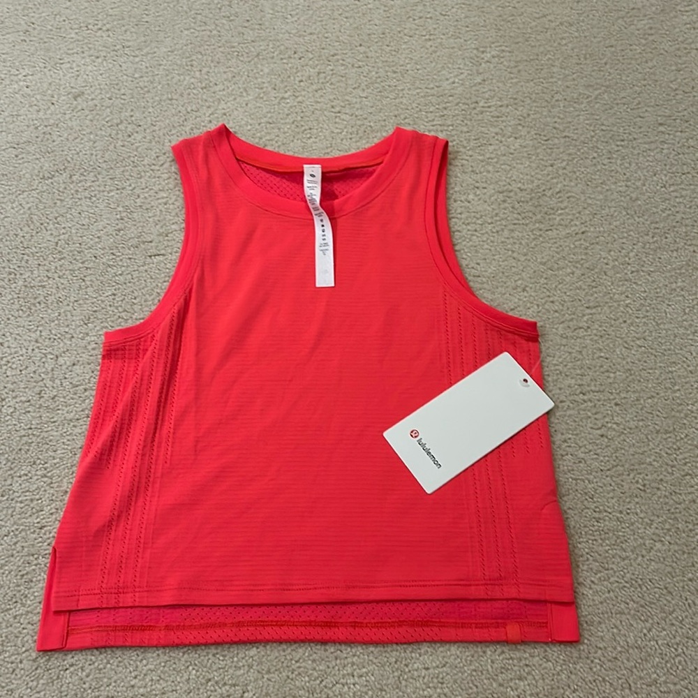 Lululemon Trank to be tank Neon red orange